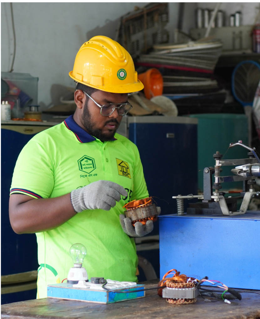 Youth undergoing electrical trade skills training