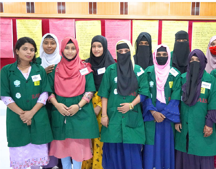 Group of women trainees in uniform standing together