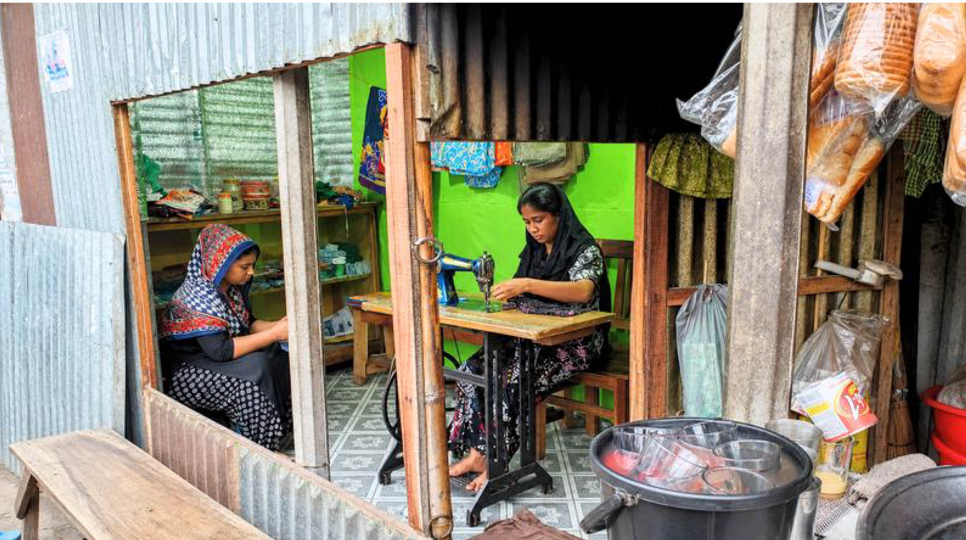 Shila working in her dream house